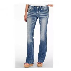 BIG STAR Liv Boot Jeans Women's 28R White Embroidered Stitching